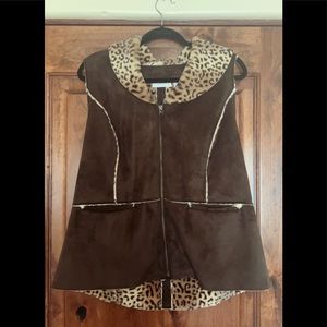 Chico’s Lether/Animal Print Vest